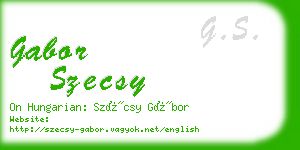gabor szecsy business card